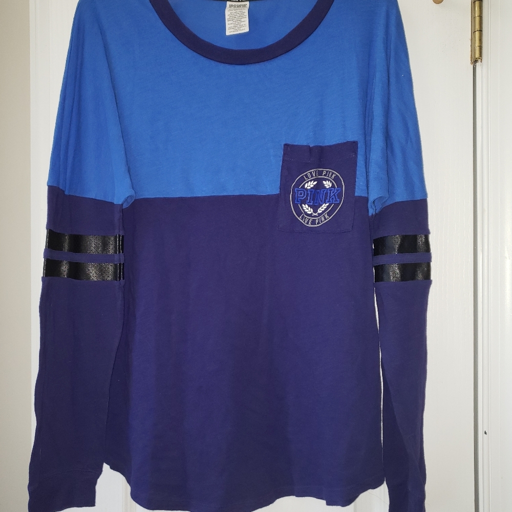 Pink varsity style shirt